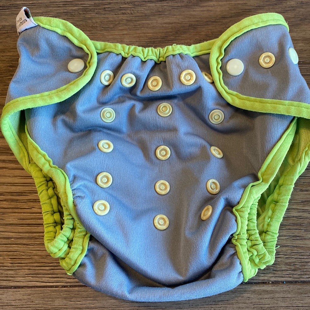 Best Bottom Green and Gray Diaper Cover one size